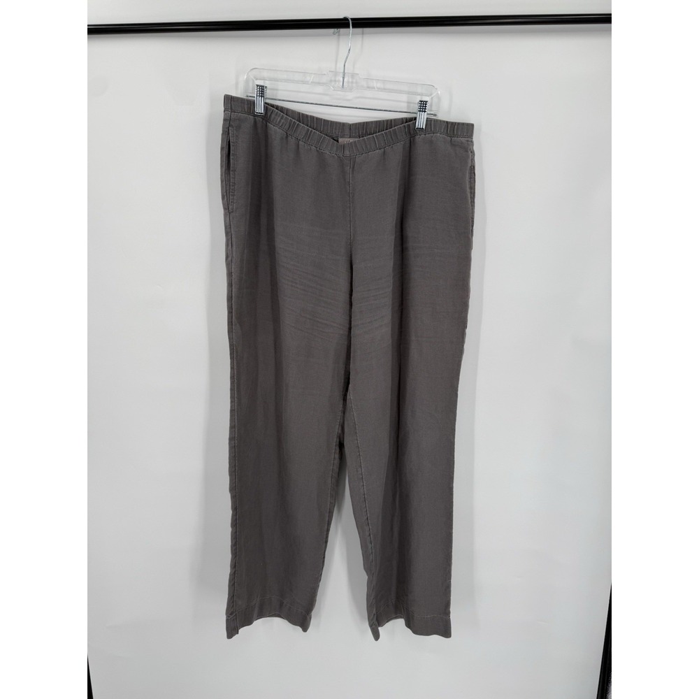 J. Jill Linen Pants Womens L Classic Natural Granola Lagenlook Lightweight Comfy